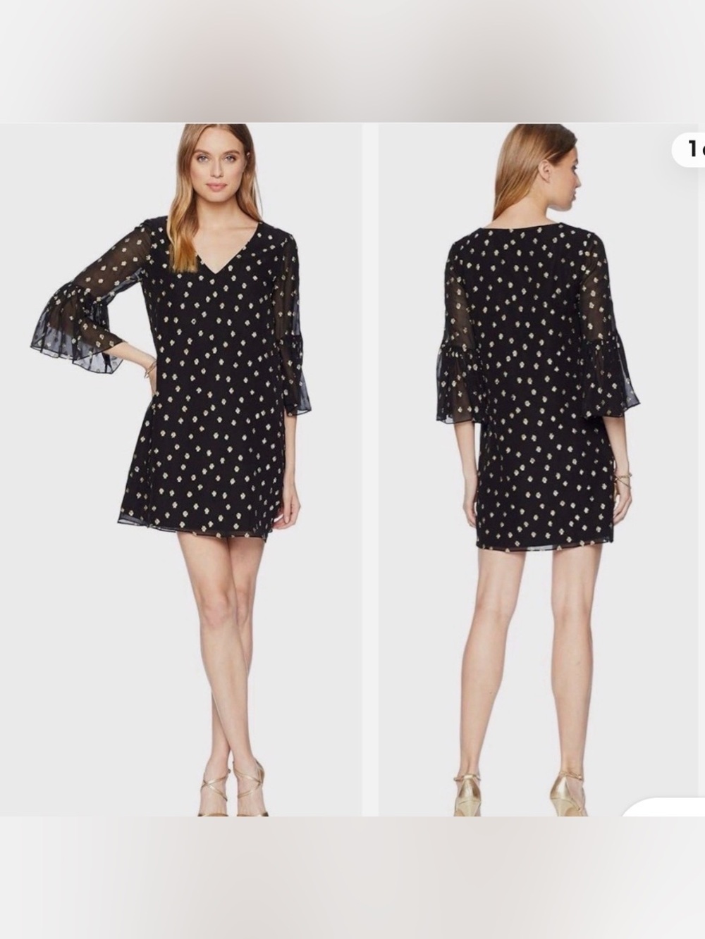 Lilly Pulitzer | Caroline Silk Tunic Dress  | Black & Gold | Size 6
